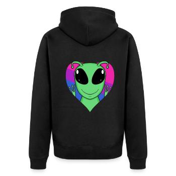 Bisexual Extraterrestrial Life Gift - Unisex Premium Organic Zip Hoodie - black - Back - Nico (187cm)