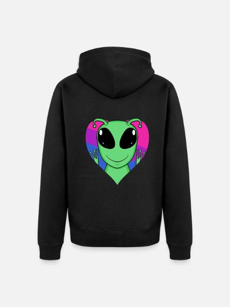 Bisexual Extraterrestrial Life Gift - Unisex Premium Organic Zip Hoodie - black