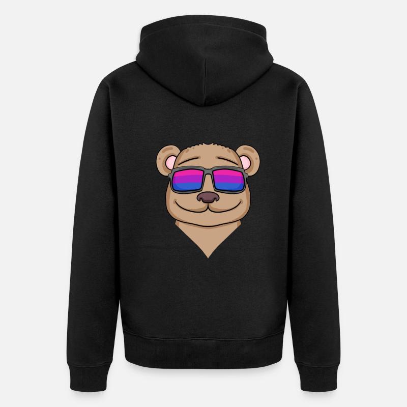 Cadeau bisexuel d’ours brun - Veste à capuche bio Premium Unisexe - noir