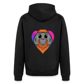 Cadeau orang-outan bisexuel - Veste à capuche bio Premium Unisexe - noir - Dos - Nico (187cm)