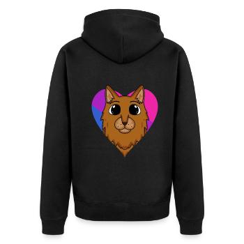 Cadeau de chat somalien bisexuel - Veste à capuche bio Premium Unisexe - noir - Dos - Nico (187cm)
