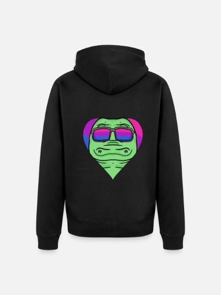 Bisexuell Krokodil Geschenk - Unisex Premium Bio Zip Hoodie - Schwarz