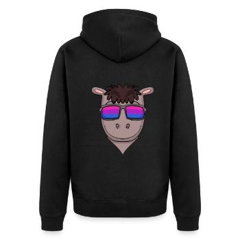 Bisexuell Pferd Geschenk - Unisex Premium Bio Zip Hoodie - Schwarz - Hinten - Nico (187cm)