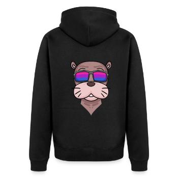 Cadeau bisexuel d’lion de mer - Veste à capuche bio Premium Unisexe - noir - Dos - Nico (187cm)