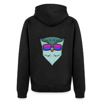 Bisexuell Eule Geschenk - Unisex Premium Bio Zip Hoodie - Schwarz - Hinten - Nico (187cm)