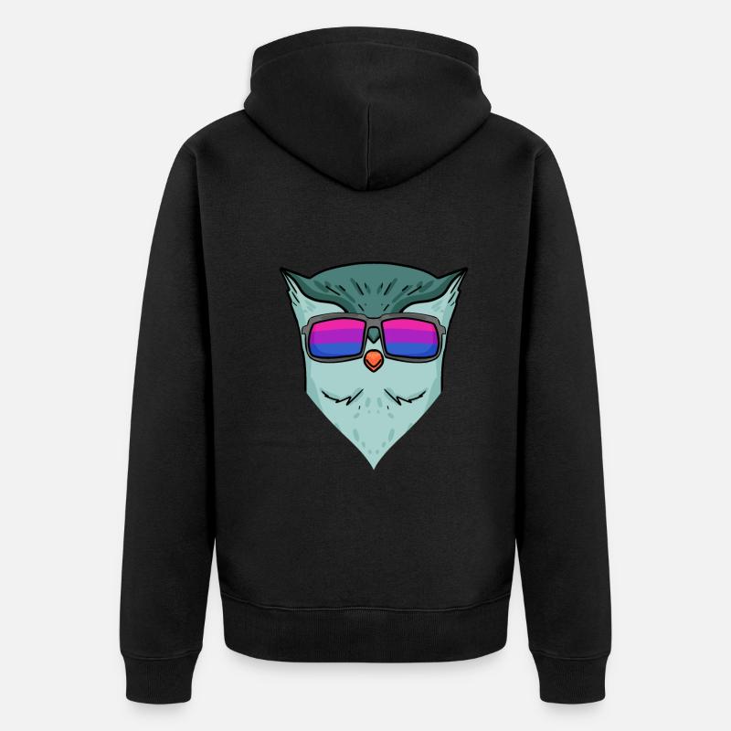 Bisexuell Eule Geschenk - Unisex Premium Bio Zip Hoodie - Schwarz