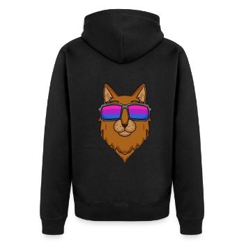 Cadeau de chat somalien bisexuel - Veste à capuche bio Premium Unisexe - noir - Dos - Nico (187cm)
