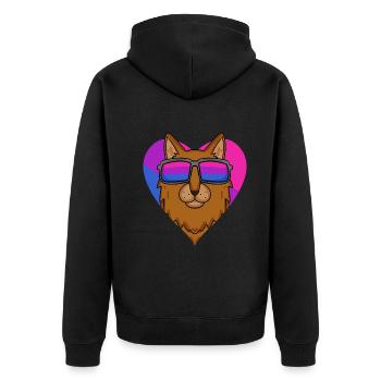 Cadeau de chat somalien bisexuel - Veste à capuche bio Premium Unisexe - noir - Dos - Nico (187cm)