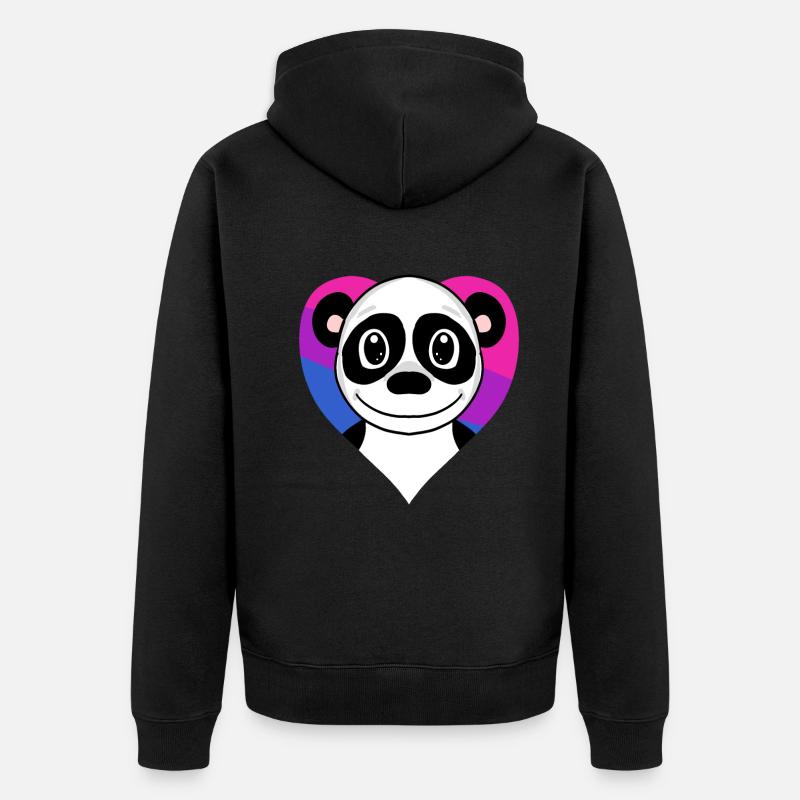 Bisexuell Panda Geschenk - Unisex Premium Bio Zip Hoodie - Schwarz