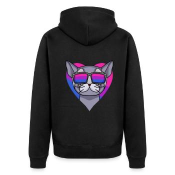 Cadeau bisexuel British Shorthair Cat - Veste à capuche bio Premium Unisexe - noir - Dos - Nico (187cm)