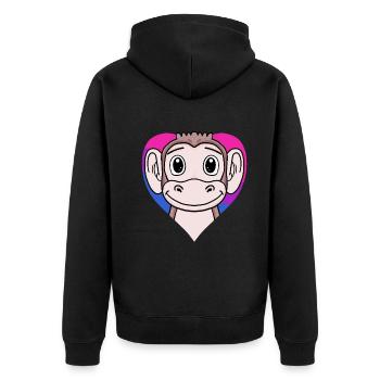 Bisexuell Affe Geschenk - Unisex Premium Bio Zip Hoodie - Schwarz - Hinten - Nico (187cm)