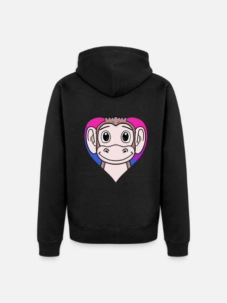 Bisexual Monkey Gift - Unisex Premium Organic Zip Hoodie - black