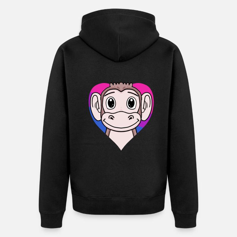 Cadeau de singe bisexuel - Veste à capuche bio Premium Unisexe - noir