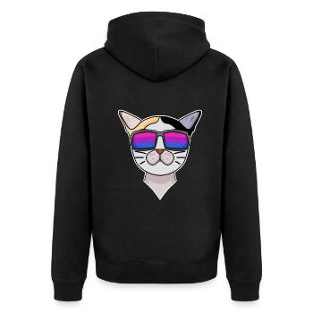 Cadeau bisexuel japonais Bobtail Cat - Veste à capuche bio Premium Unisexe - noir - Dos - Nico (187cm)
