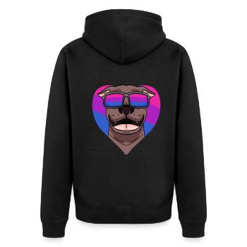 Bisexuell Pit Bull Terrier Hund Geschenk - Unisex Premium Bio Zip Hoodie - Schwarz - Hinten - Nico (187cm)