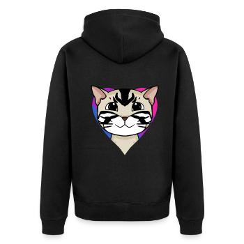 Cadeau de chat bisexuel américain à poil court - Veste à capuche bio Premium Unisexe - noir - Dos - Nico (187cm)