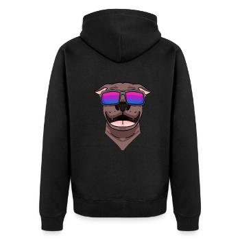 Bisexuell Pit Bull Terrier Hund Geschenk - Unisex Premium Bio Zip Hoodie - Schwarz - Hinten - Nico (187cm)