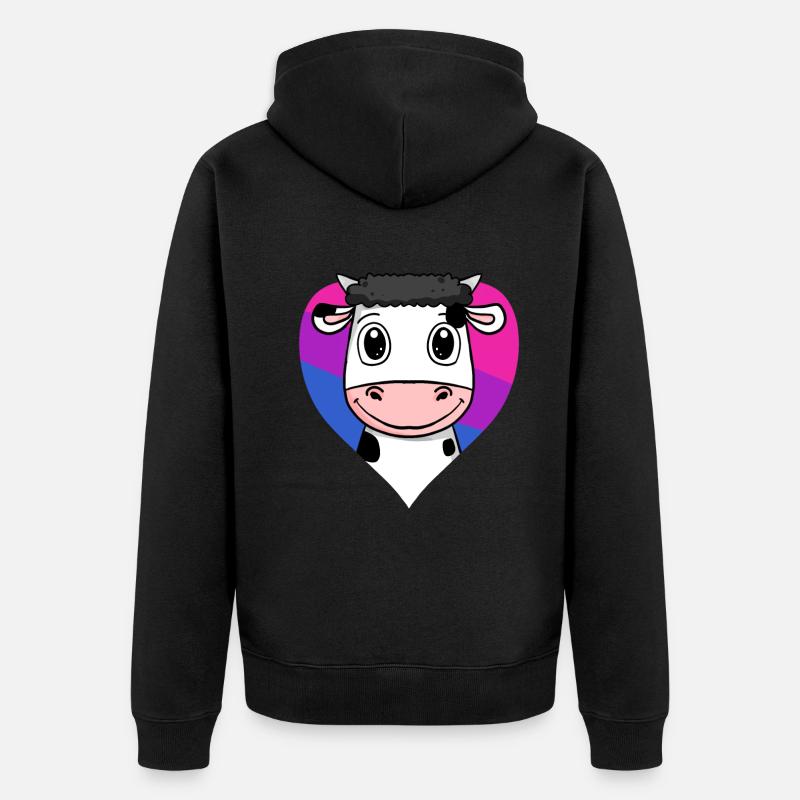 Bisexuell Kuh Geschenk - Unisex Premium Bio Zip Hoodie - Schwarz