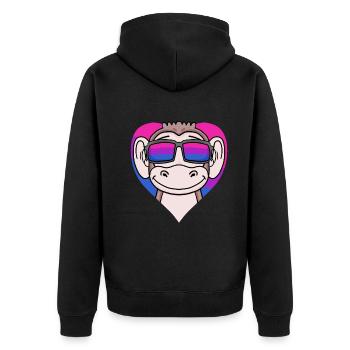 Bisexuell Affe Geschenk - Unisex Premium Bio Zip Hoodie - Schwarz - Hinten - Nico (187cm)