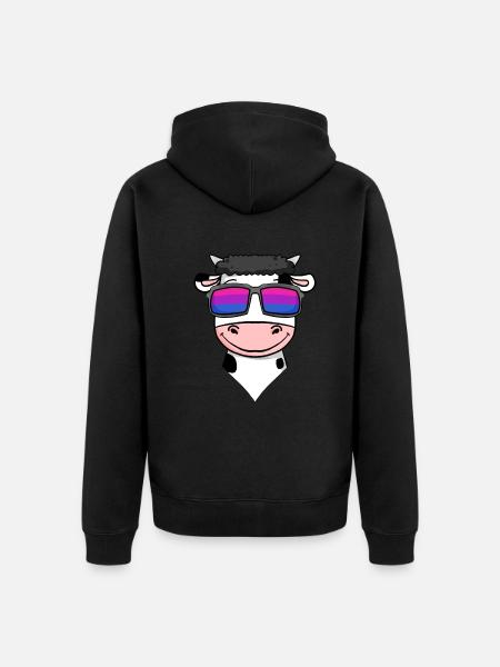 Bisexuell Kuh Geschenk - Unisex Premium Bio Zip Hoodie - Schwarz