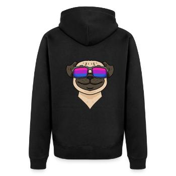 Bisexuell Mops Hund Geschenk - Unisex Premium Bio Zip Hoodie - Schwarz - Hinten - Nico (187cm)