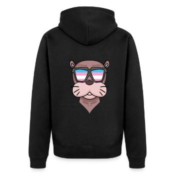 Transgender Transsexuell Seelöwe Geschenk - Unisex Premium Bio Zip Hoodie - Schwarz - Hinten - Nico (187cm)