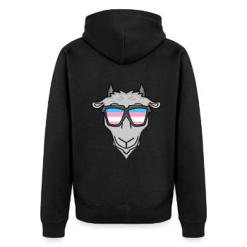 Transgender Transsexuell Ziege Geschenk - Unisex Premium Bio Zip Hoodie - Schwarz - Hinten - Nico (187cm)