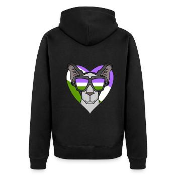 Genderqueer Lgbt Cat Oriental Shorthair - Unisex Premium Organic Zip Hoodie - black - Back - Nico (187cm)