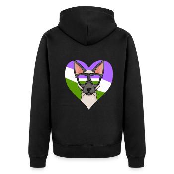 Genderqueer Lgbt Katze Siamkatze - Unisex Premium Bio Zip Hoodie - Schwarz - Hinten - Nico (187cm)