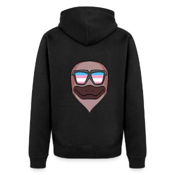 Transgender Transsexuell Schnabeltier Geschenk - Unisex Premium Bio Zip Hoodie - Schwarz - Hinten - Nico (187cm)