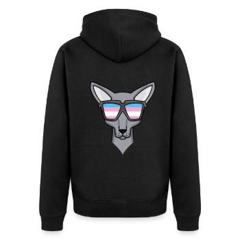 Transgender Transsexuell Sphynx Katze Geschenk - Unisex Premium Bio Zip Hoodie - Schwarz - Hinten - Nico (187cm)