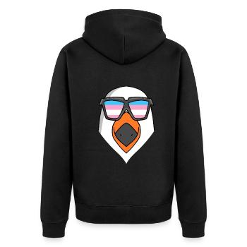 Transgender Transsexuell Möwe Geschenk - Unisex Premium Bio Zip Hoodie - Schwarz - Hinten - Nico (187cm)