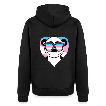 Transgender Transsexuell Panda Geschenk - Unisex Premium Bio Zip Hoodie - Schwarz - Hinten - Nico (187cm)