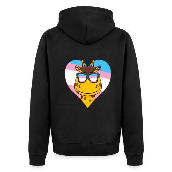 Transgender Transsexuell Giraffe Geschenk - Unisex Premium Bio Zip Hoodie - Schwarz - Hinten - Nico (187cm)