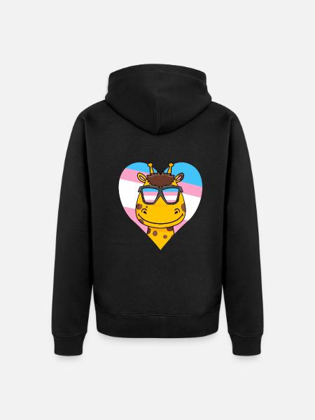 Transgender Transsexual Giraffe Gift - Unisex Premium Organic Zip Hoodie - black