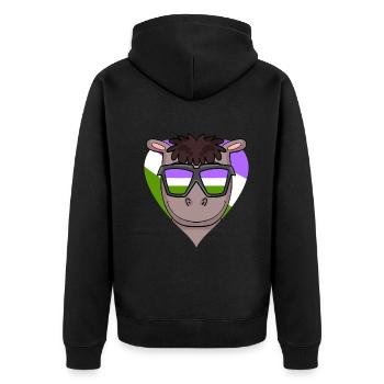 Genderqueer Cœur de cheval - Veste à capuche bio Premium Unisexe - noir - Dos - Nico (187cm)