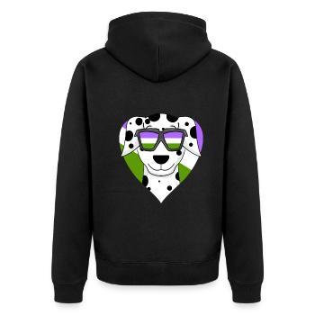 Genderqueer Chien Lgbt Dalmatien - Veste à capuche bio Premium Unisexe - noir - Dos - Nico (187cm)