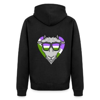 Genderqueer Chèvre - Veste à capuche bio Premium Unisexe - noir - Dos - Nico (187cm)