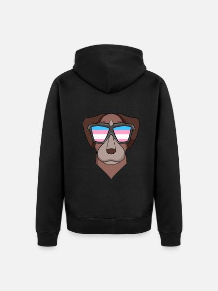 Transgender Transsexual Pointer Dog Gift - Unisex Premium Organic Zip Hoodie - black