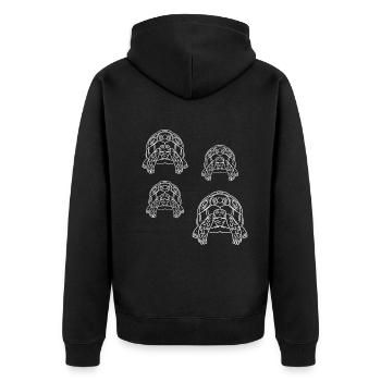 Turtles Turtles Cute turtles - Unisex Premium Organic Zip Hoodie - black - Back - Nico (187cm)
