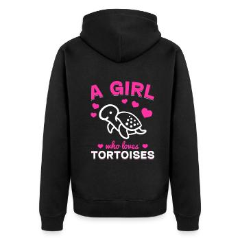 Sea Tortoise Lover Girl Turtles A girl, - Unisex Premium Organic Zip Hoodie - black - Back - Nico (187cm)