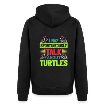 Je peux parler spontanément des tortues - Veste à capuche bio Premium Unisexe - noir - Dos - Nico (187cm)