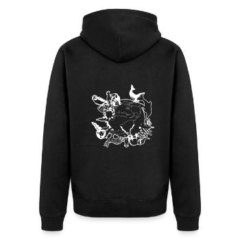 Umwelt: Tag der Erde: Tiere auf der Erde retten - Unisex Premium Bio Zip Hoodie - Schwarz - Hinten - Nico (187cm)