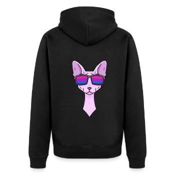 Cadeau bisexuel Sphynx Cat - Veste à capuche bio Premium Unisexe - noir - Dos - Nico (187cm)
