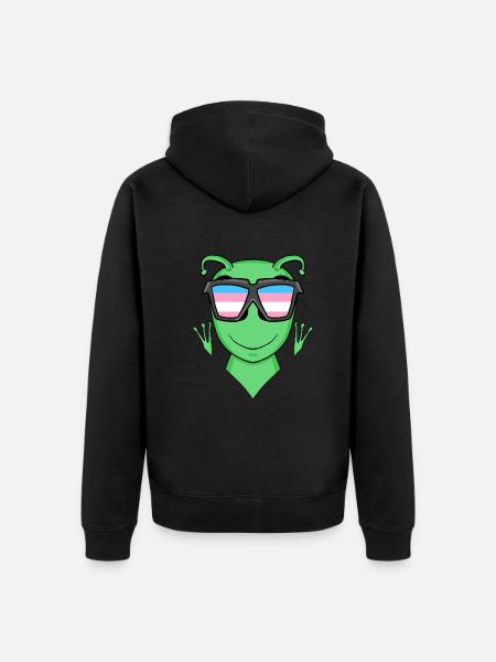 Transgender Transsexual Alien Gift - Unisex Premium Organic Zip Hoodie - black