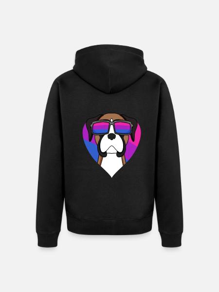 Boxer bisexuel Allemand Chien Cadeau - Veste à capuche bio Premium Unisexe - noir