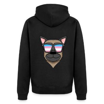 Transgender Transsexuell Deutscher Schäferhund - Unisex Premium Bio Zip Hoodie - Schwarz - Hinten - Nico (187cm)