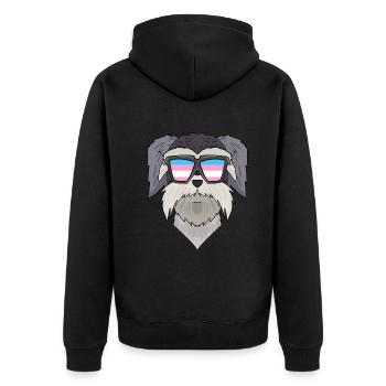 Transgender Transsexuell Schnauzer Hund Geschenk - Unisex Premium Bio Zip Hoodie - Schwarz - Hinten - Nico (187cm)
