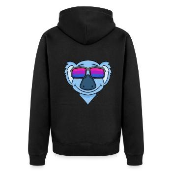 Bisexual Koala Bisexuality Gift - Unisex Premium Organic Zip Hoodie - black - Back - Nico (187cm)