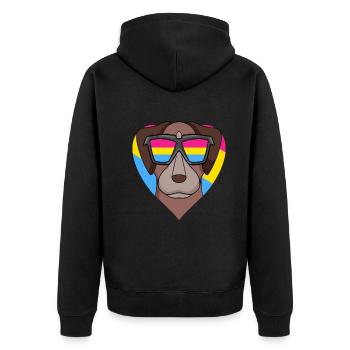 Cadeau de chien pointeur pansexuel - Veste à capuche bio Premium Unisexe - noir - Dos - Nico (187cm)